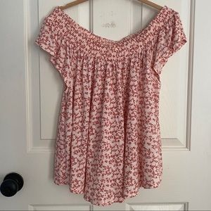 off the shoulder pink top